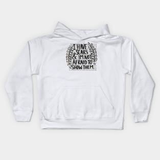 I Have Scars - black design Kids Hoodie